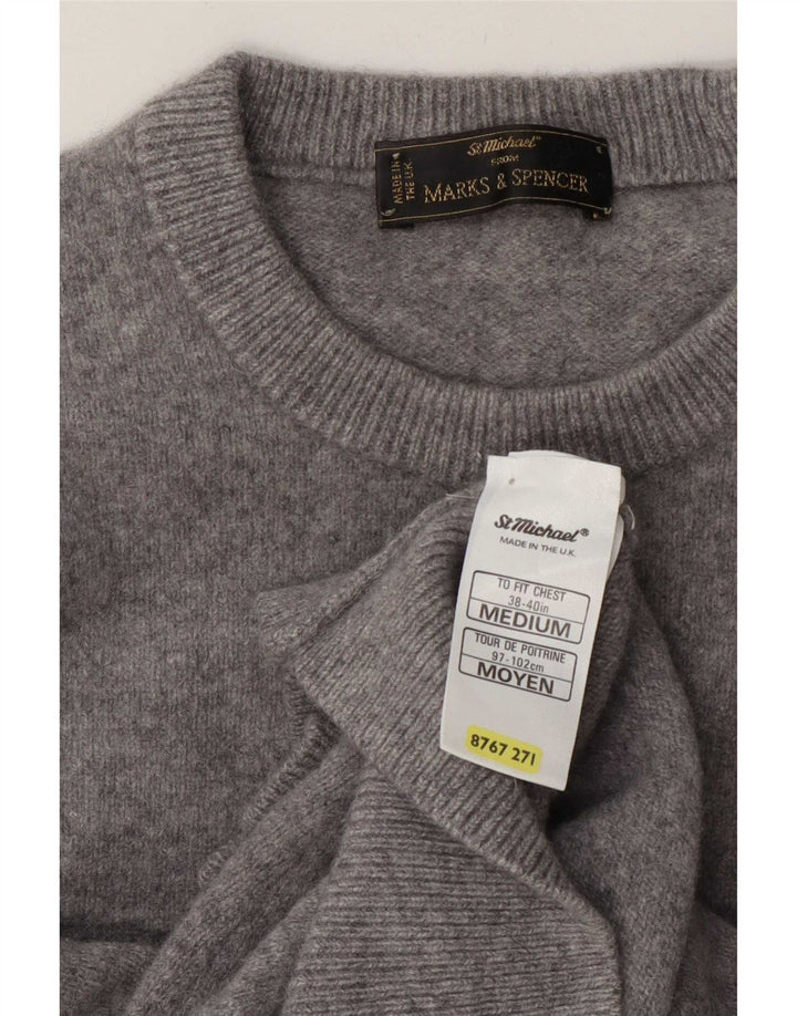 Marks & Spencer Jersey de cuello redondo para hombre de lana gris medio