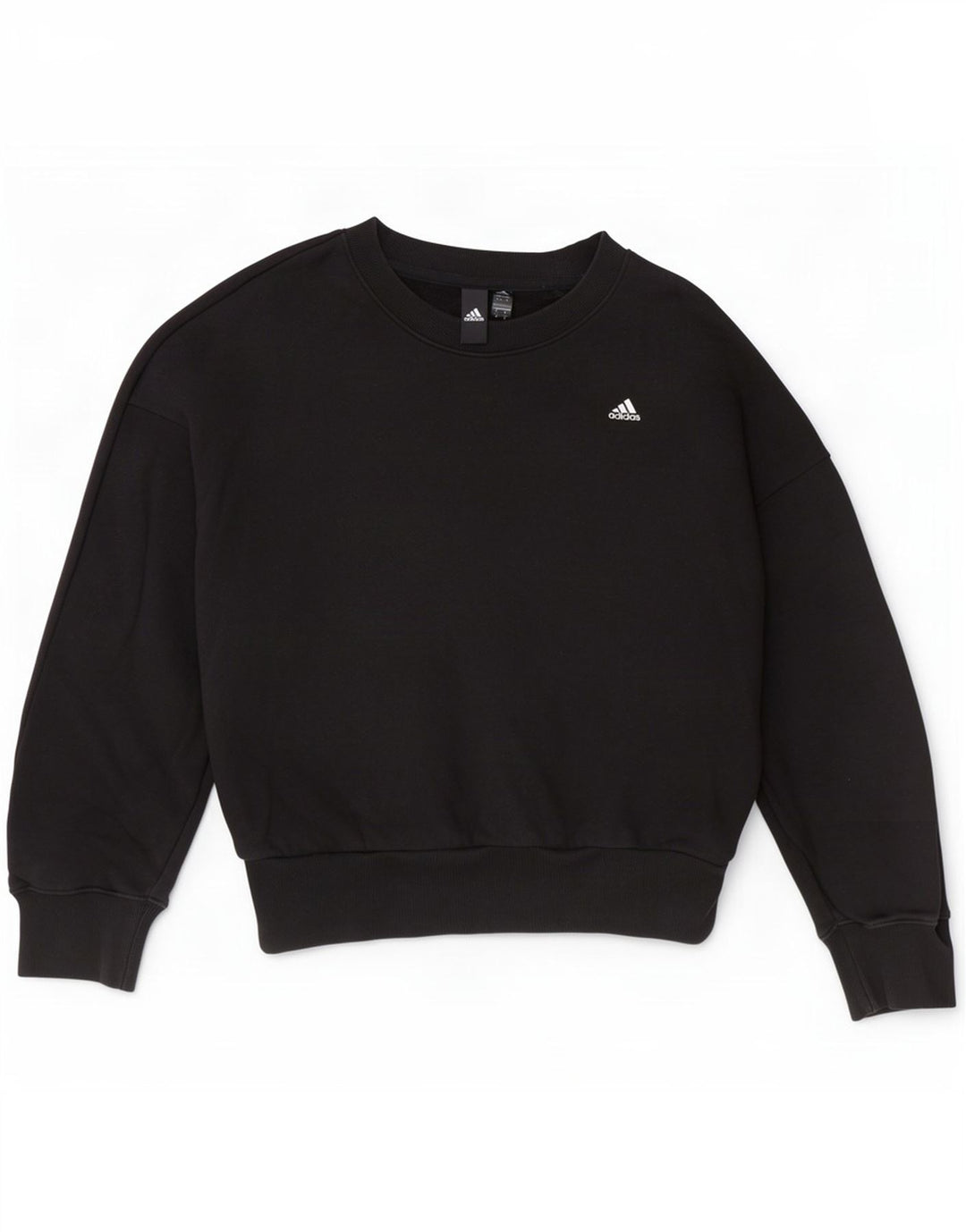 Adidas - Sudadera extragrande para mujer, talla 8/10, algodón negro pequeño