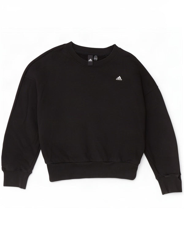 Adidas - Sudadera extragrande para mujer, talla 8/10, algodón negro pequeño