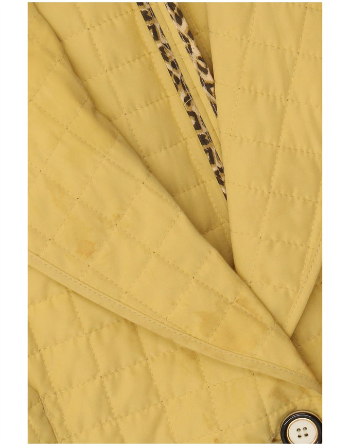 Perte by Krizia Chaqueta tipo blazer acolchada con 3 botones para mujer, talla 23, color amarillo mediano