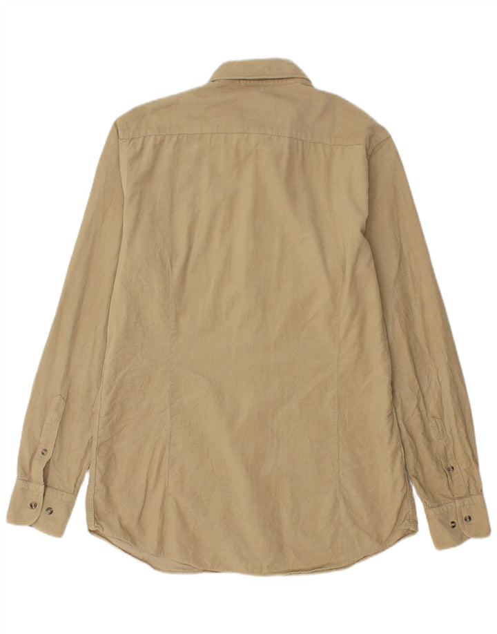 Camisa Massimo Dutti Hombre Pana Algodón Beige Medio
