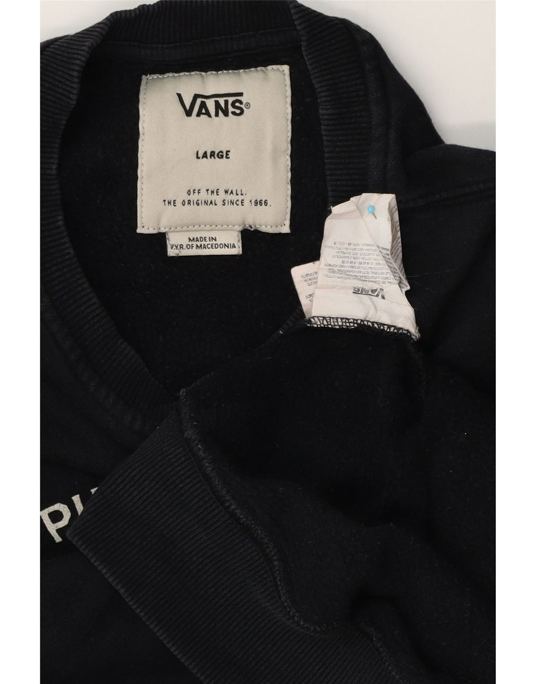 Vans Sudadera con gráfico gráfico tipo jersey de algodón negro grande para hombre
