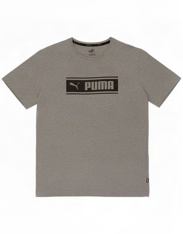 Puma Camiseta gráfica para hombre Top grande de algodón gris