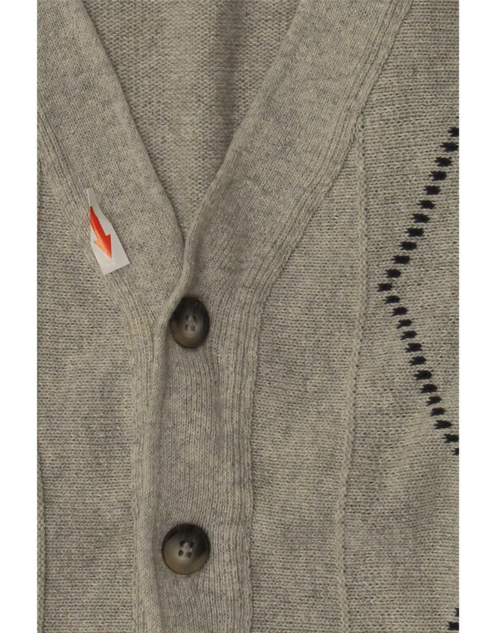 Roger Kent Suéter tipo cárdigan para hombre IT 52 Grande Gris Argyle/Diamante