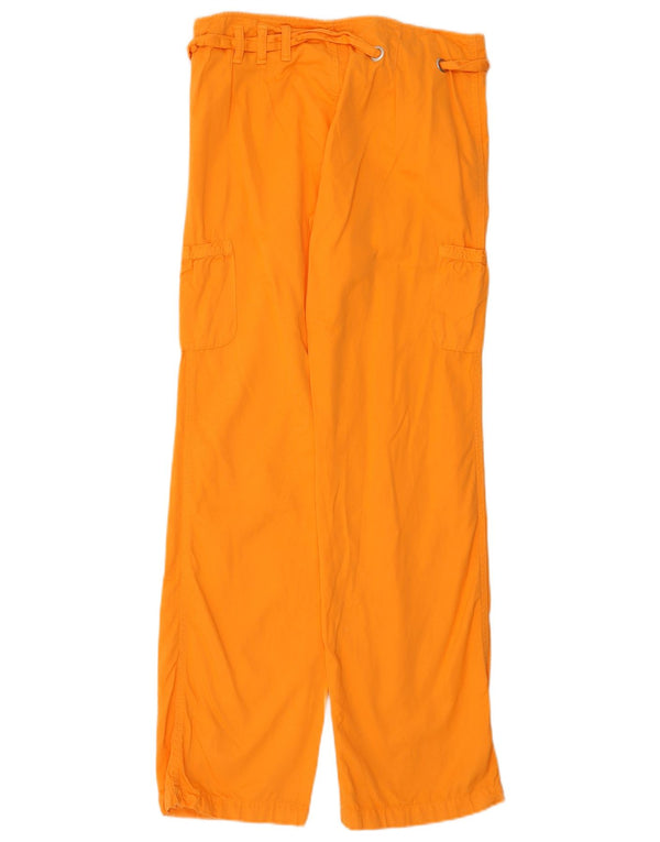 Pantalones cargo rectos para mujer Sisley IT 42 Medium W30 L33 Naranja Algodón