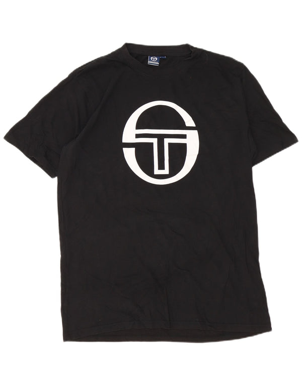 Sergio Tacchini Camiseta gráfica para hombre Top XL Algodón negro