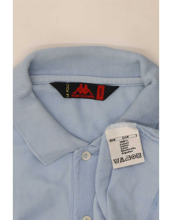 Polo Kappa Hombre Grande Azul Algodón