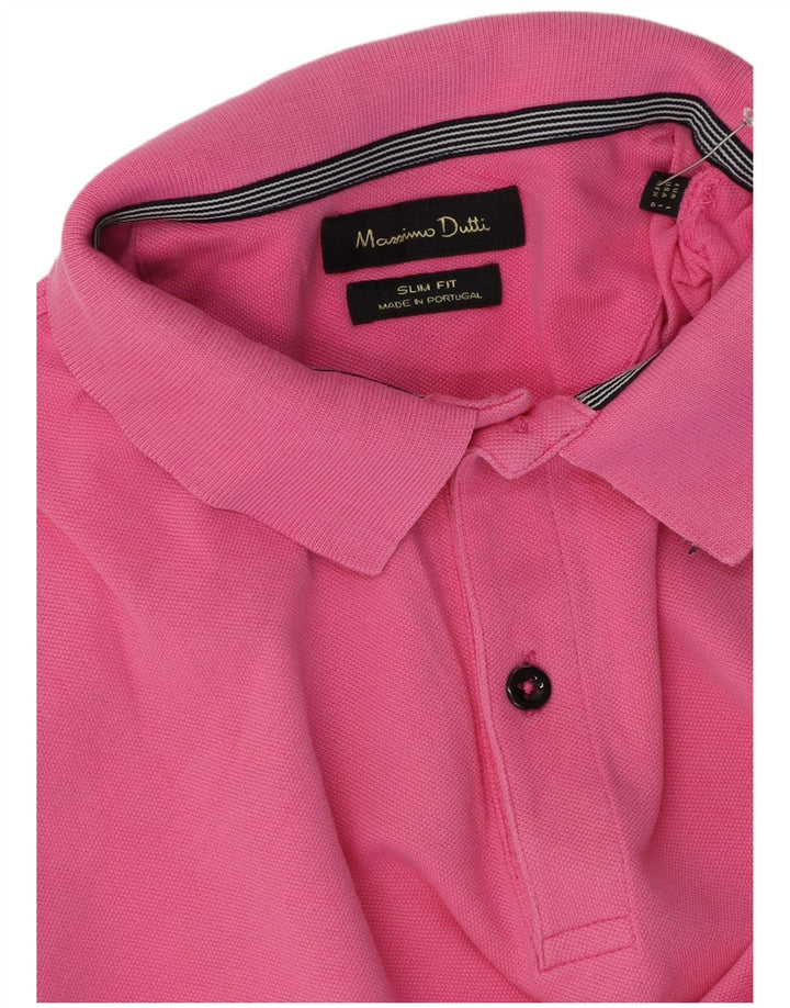 Massimo Dutti Polo Slim Fit Hombre Rosa Grande