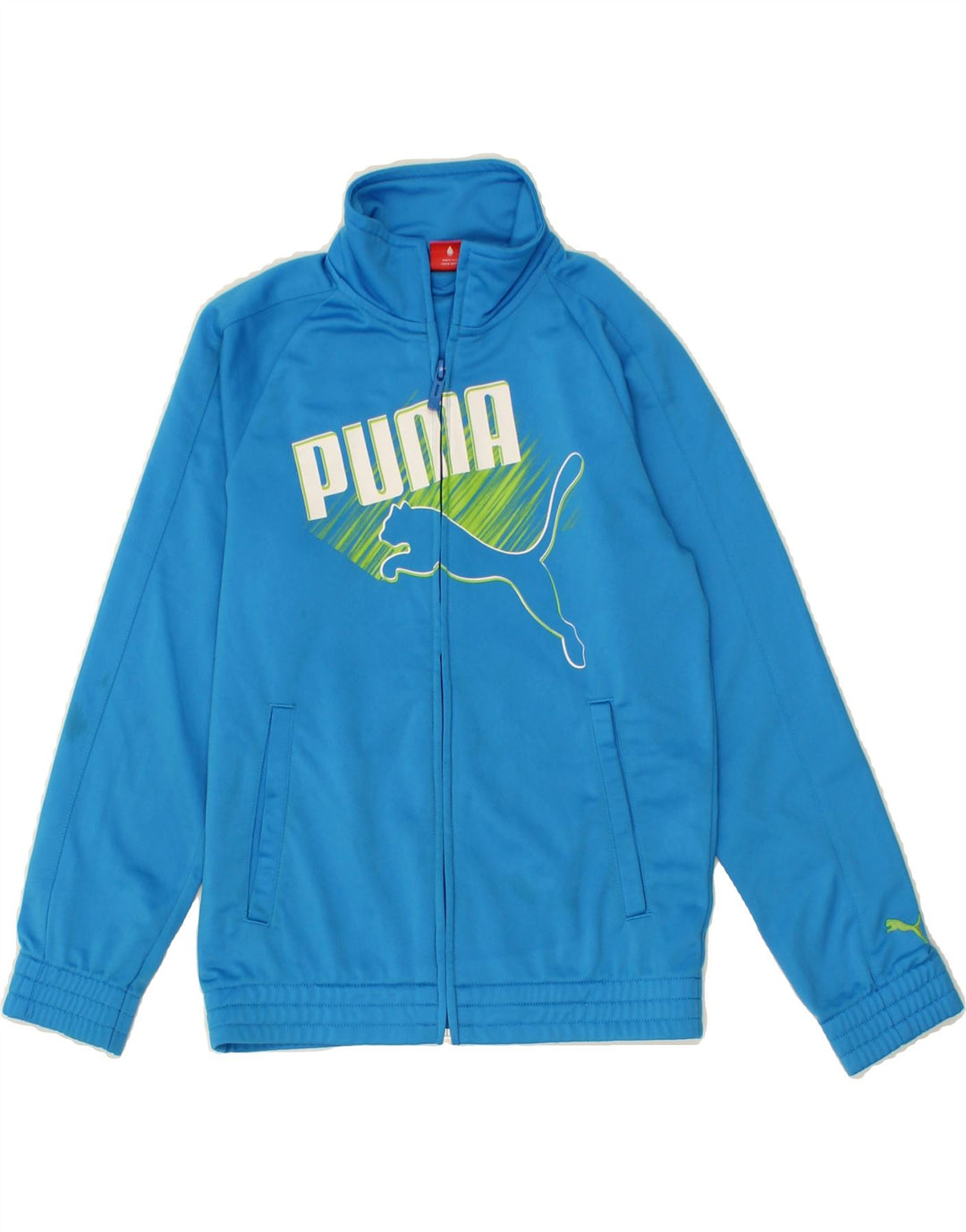 PUMA Boys Graphic Tracksuit Top Jacket 9-10 Years Medium  Blue Polyester Vintage Puma and Second-Hand Puma from Messina Hembry 