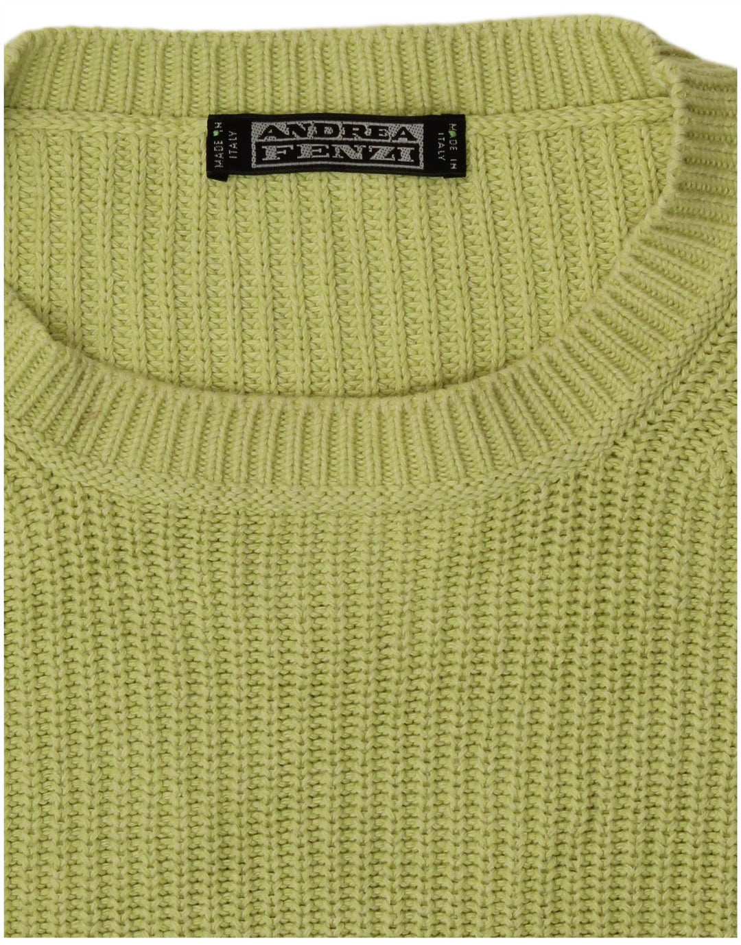 Andrea Fenzi Hombre Jersey Con Cuello Redondo Jersey Verde Medio
