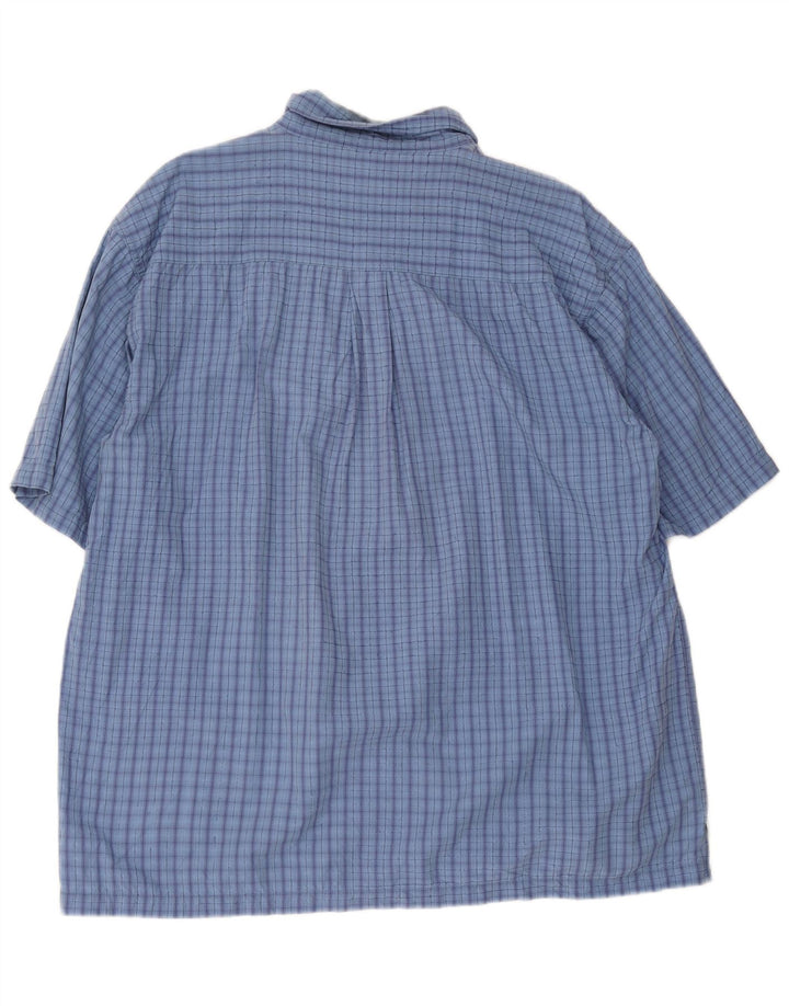 Timberland Camisa Manga Corta Hombre XL Azul Cuadros Algodón