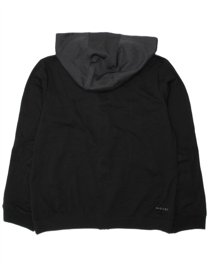NIKE Sudadera con capucha y cremallera Dri Fit para niños 13-14 años XL Negro Colorblock