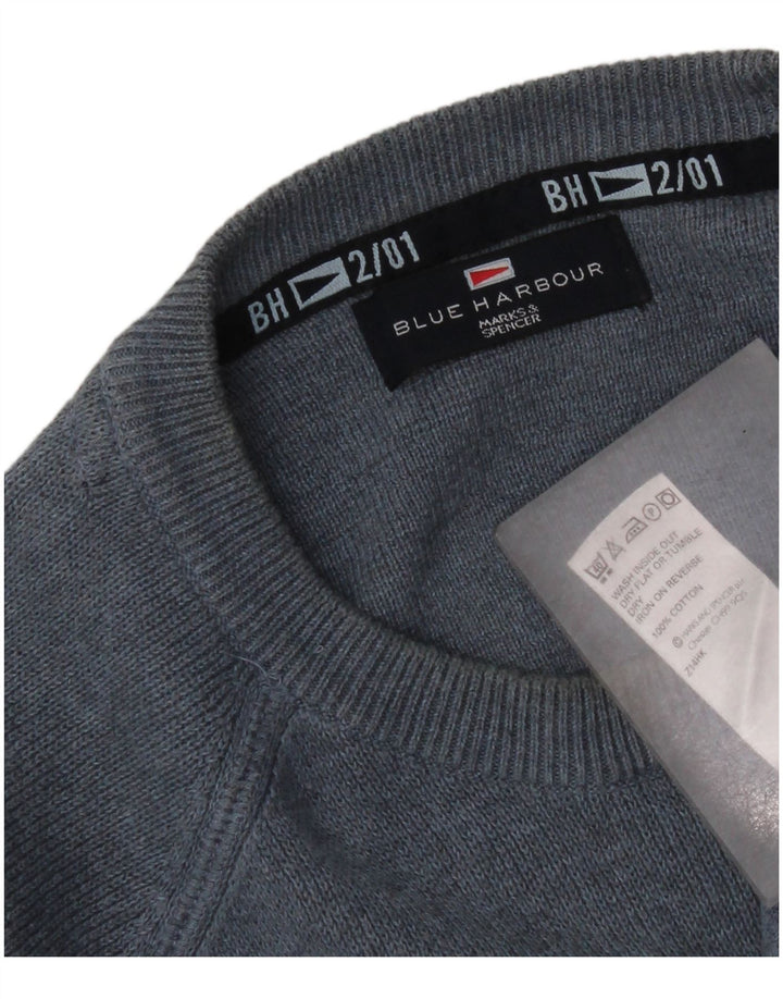 Marks & Spencer Jersey De Cuello Redondo En Azul Harbor Para Hombre Azul Medio