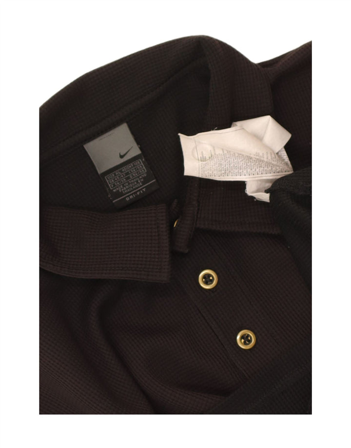 Nike Polo Dri Fit para hombre XL Poliéster negro manchado