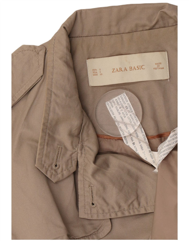 Zara Mujer Gabardina UK 10 Small Algodón Beige