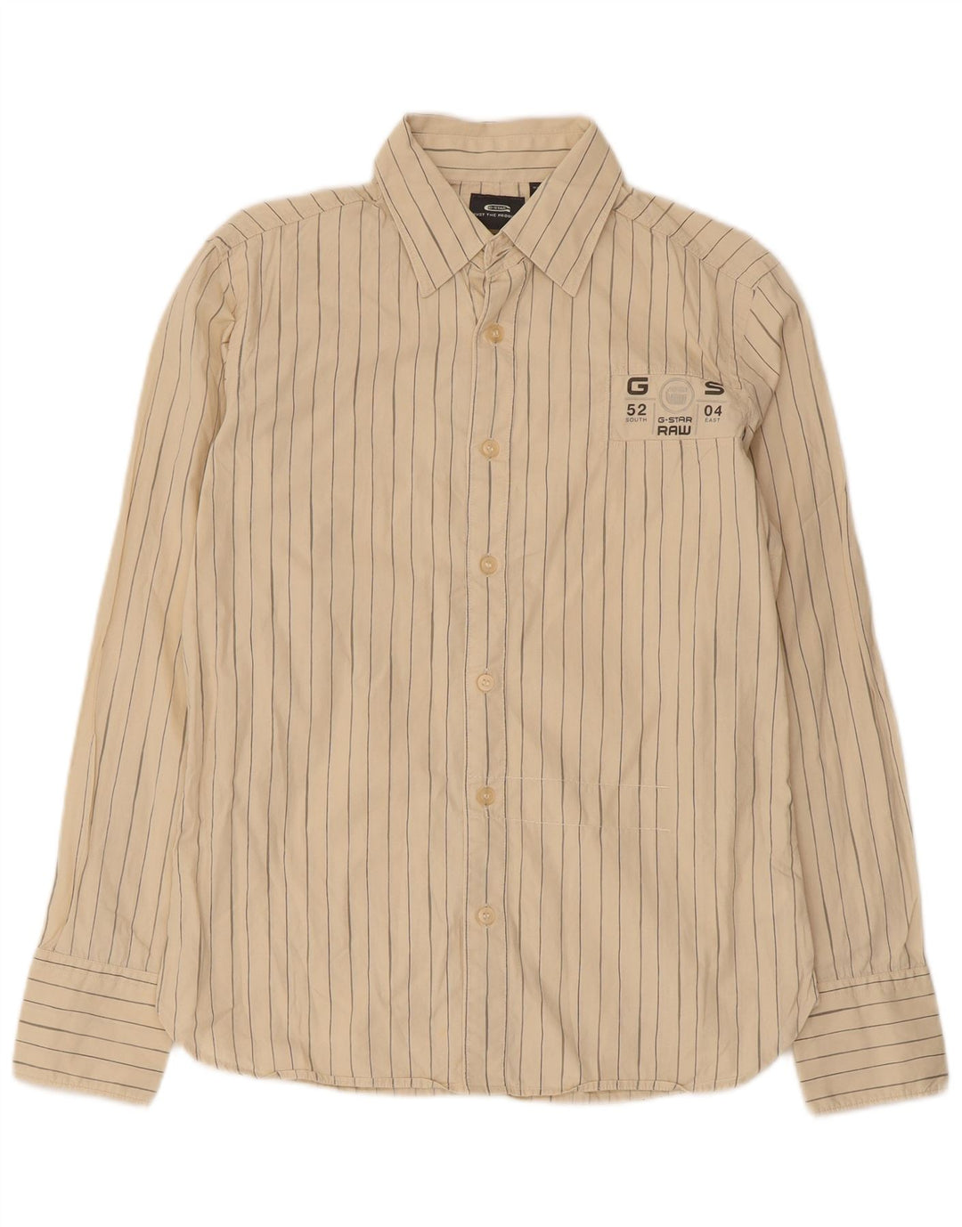 G-Star Hombre Camisa Gráfica Pequeña De Algodón A Rayas Beige