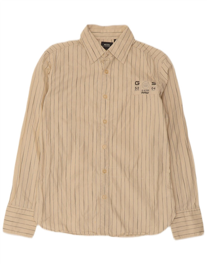 G-Star Hombre Camisa Gráfica Pequeña De Algodón A Rayas Beige