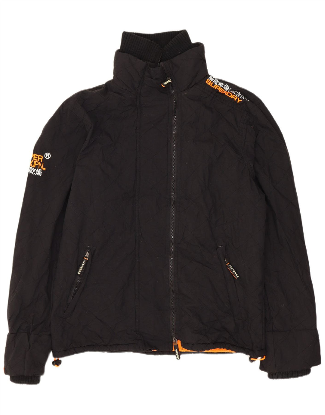 SUPERDRY Chaqueta cortavientos con estampado Windcheater para hombre, talla 40, color negro