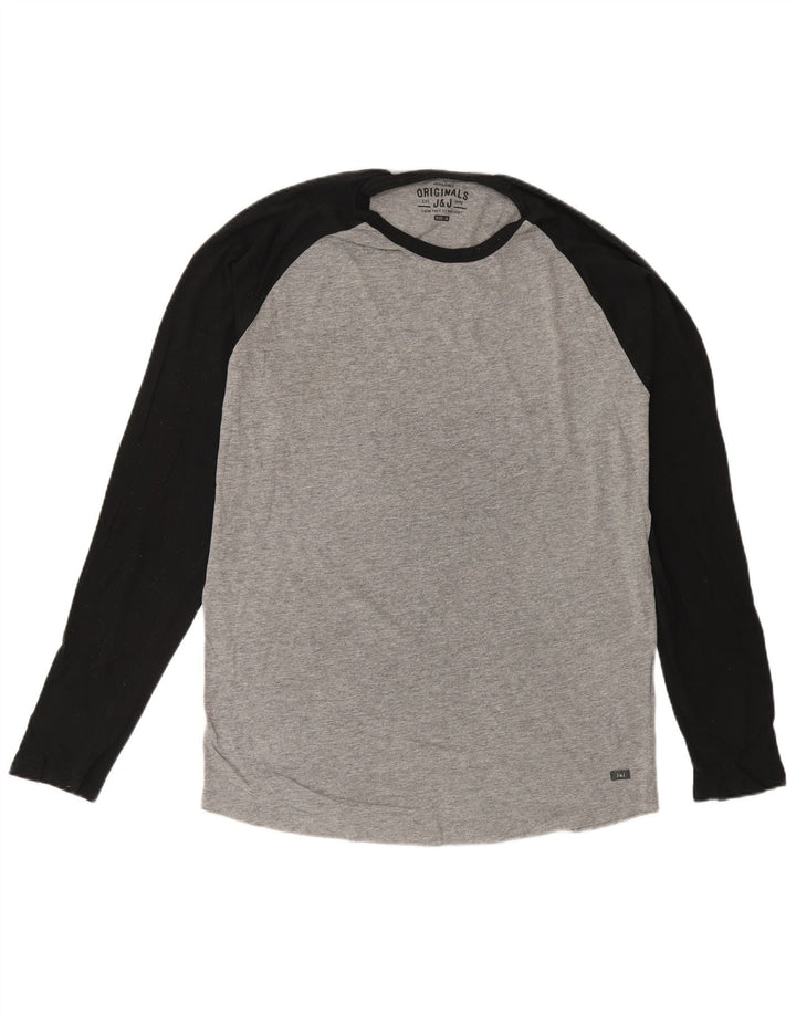 Jack & Jones Hombre Top Manga Larga Algodón Gris Medio