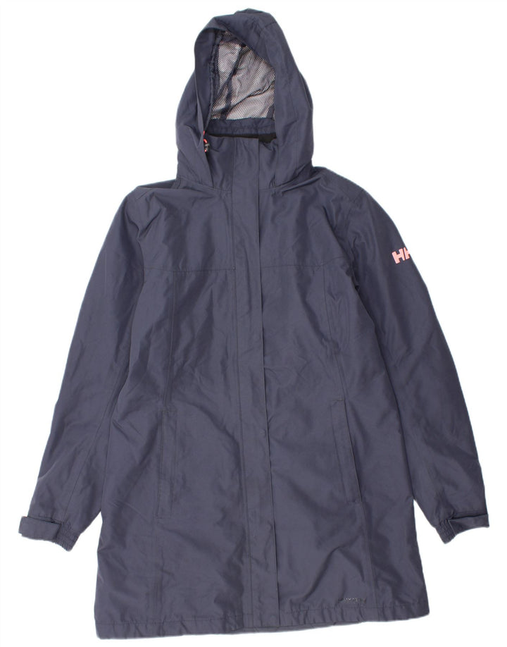 HELLY HANSEN Abrigo cortavientos con capucha para mujer UK 44 Azul marino mediano
