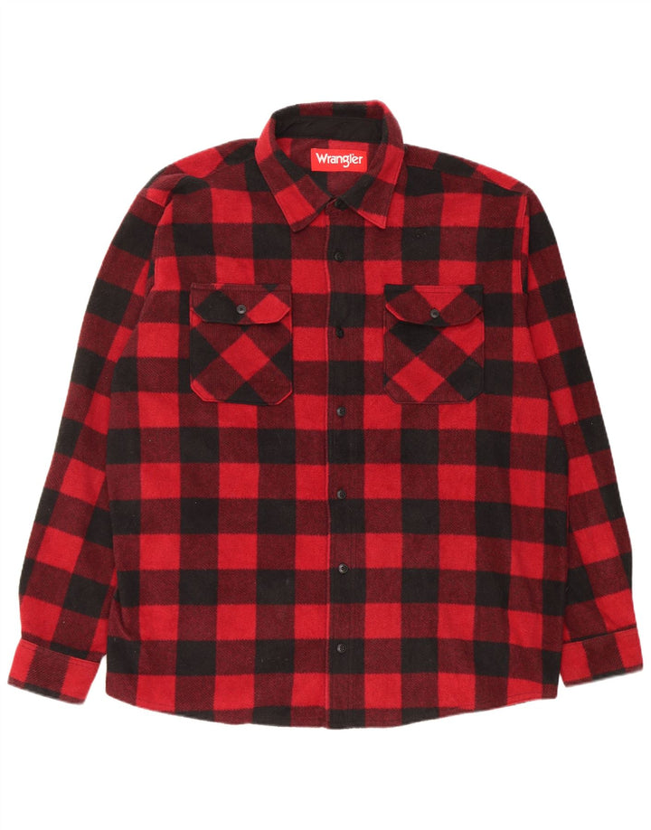 Wrangler Camisa De Franela Hombre XL Poliéster A Cuadros Rojos