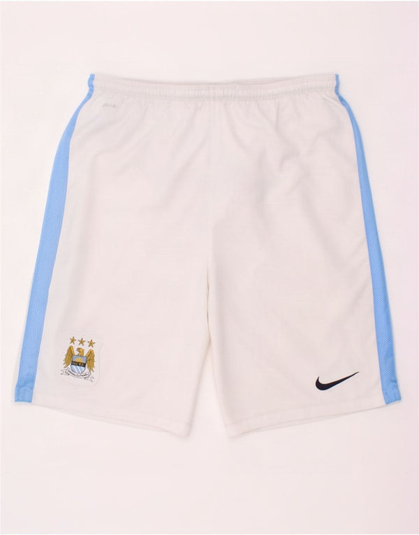 Nike Pantalones cortos deportivos Dri Fit Graphic para niños 13-14 años XL Blanco Colorblock