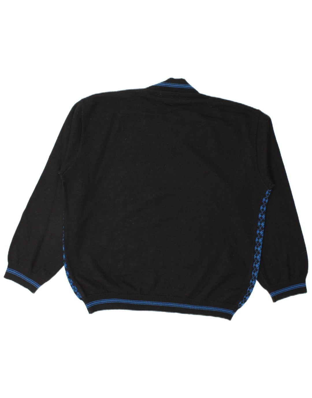 Jersey Islandia Hombre con Cuello en V XL Azul Argyle/Lana Diamante