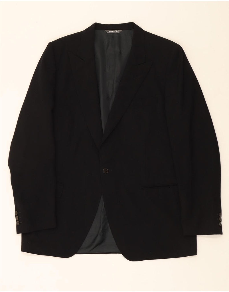 LANVIN Mens 1 Button Blazer Jacket IT 52 XL Black Wool Vintage Lanvin and Second-Hand Lanvin from Messina Hembry 