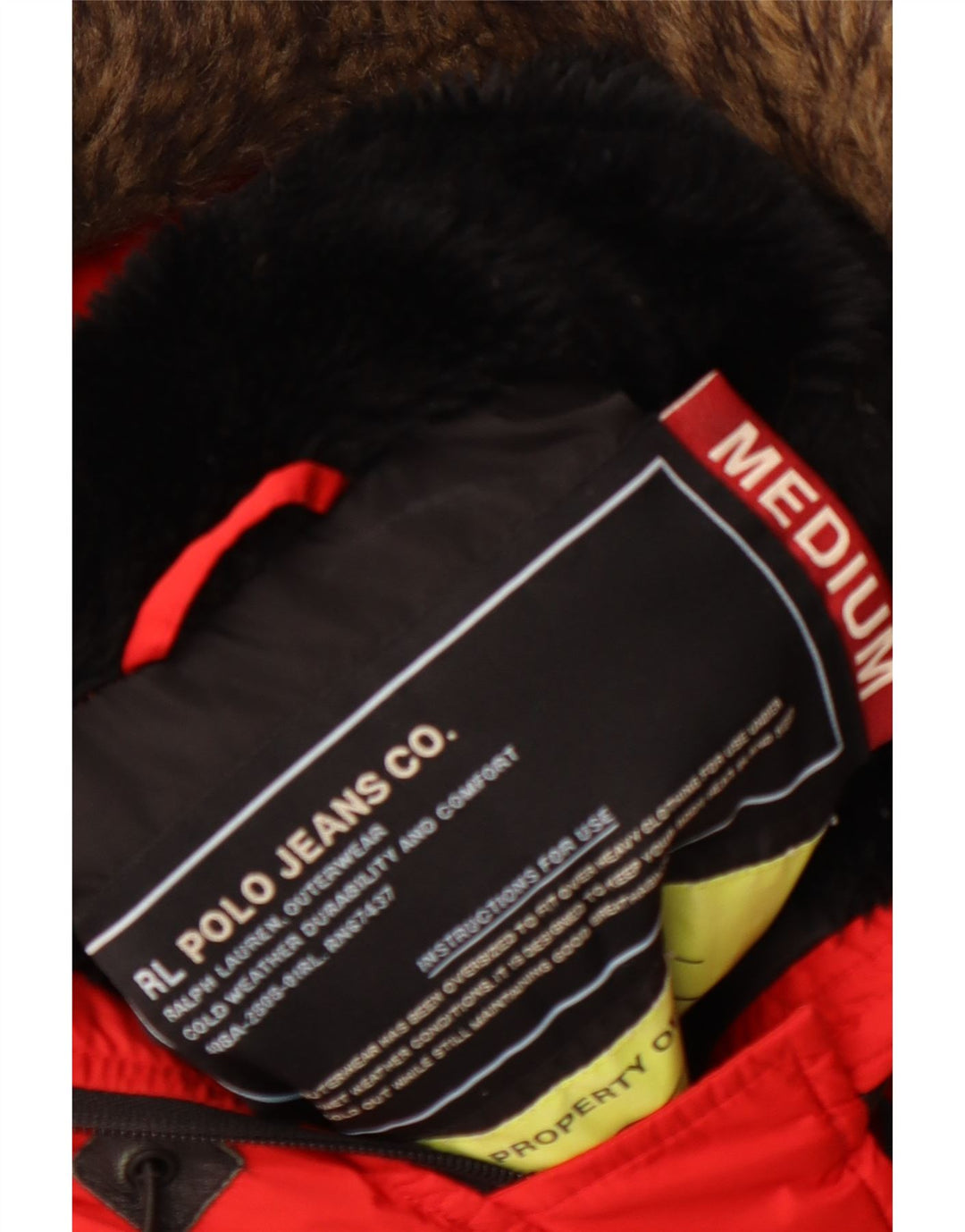 RALPH LAUREN Chaqueta Parka con Capucha para Mujer Reino Unido 14 Mediano Rojo Invierno