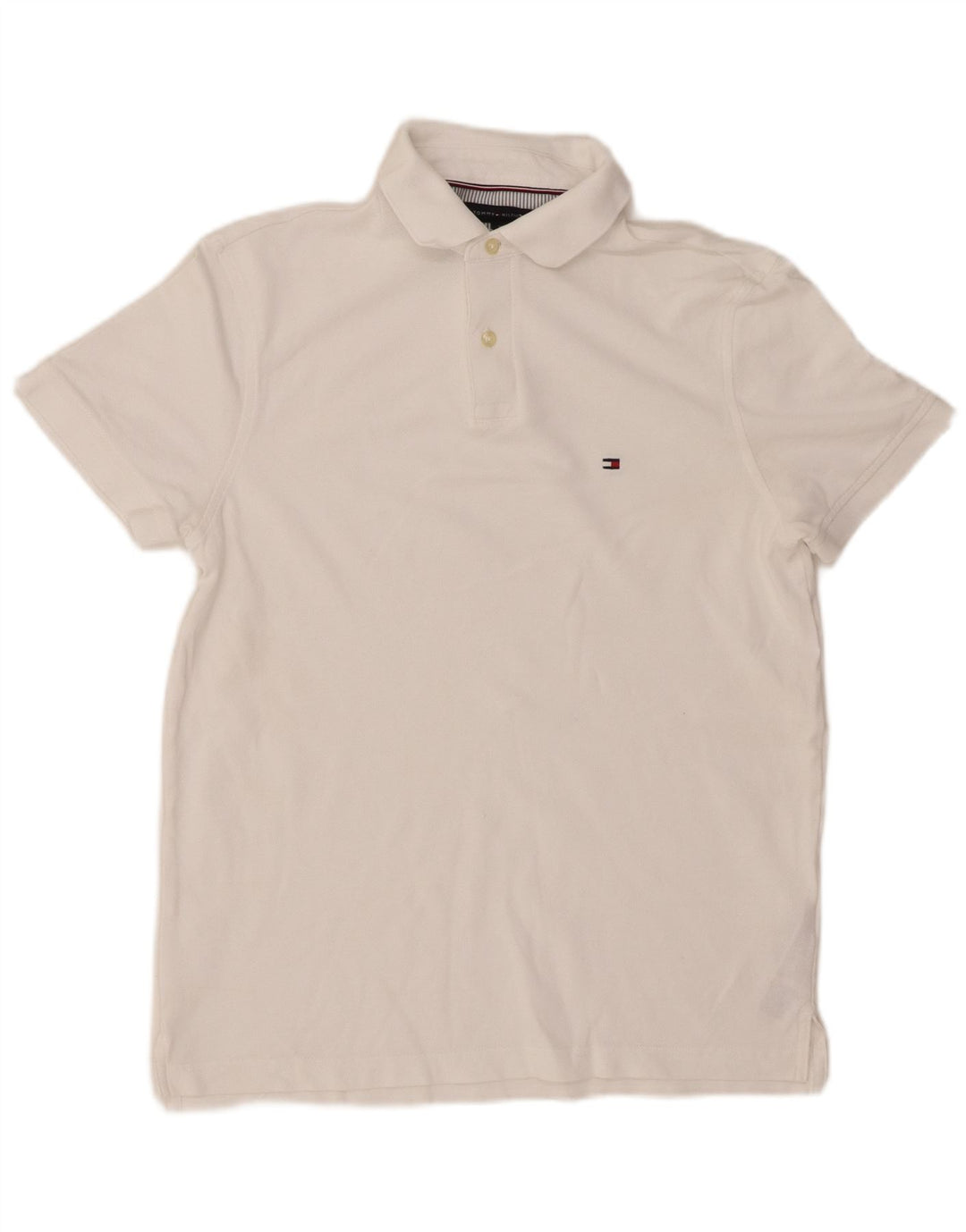 TOMMY HILFIGER Polo de corte regular para hombre pequeño de algodón blanco