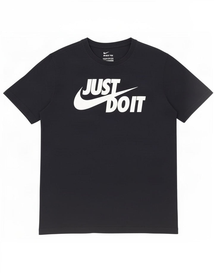 Nike Camiseta gráfica para hombre Top mediano de algodón negro