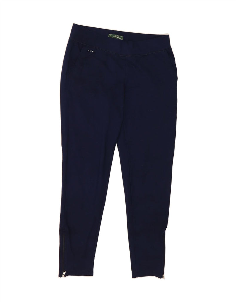 RALPH LAUREN Womens Tracksuit Trousers UK 10 Small  Navy Blue Cotton Vintage Ralph Lauren and Second-Hand Ralph Lauren from Messina Hembry 