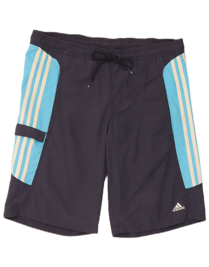 Adidas Hombre Cargo Bañador Shorts Pequeño Azul Marino Colorblock Poliéster