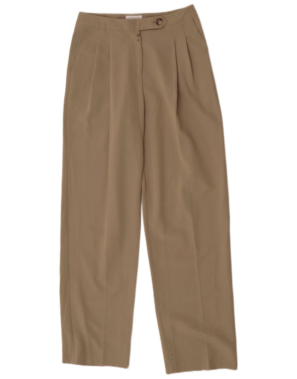 Topshop Pantalones informales con pinzas para mujer UK 8 Small W26 L31 Poliéster beige