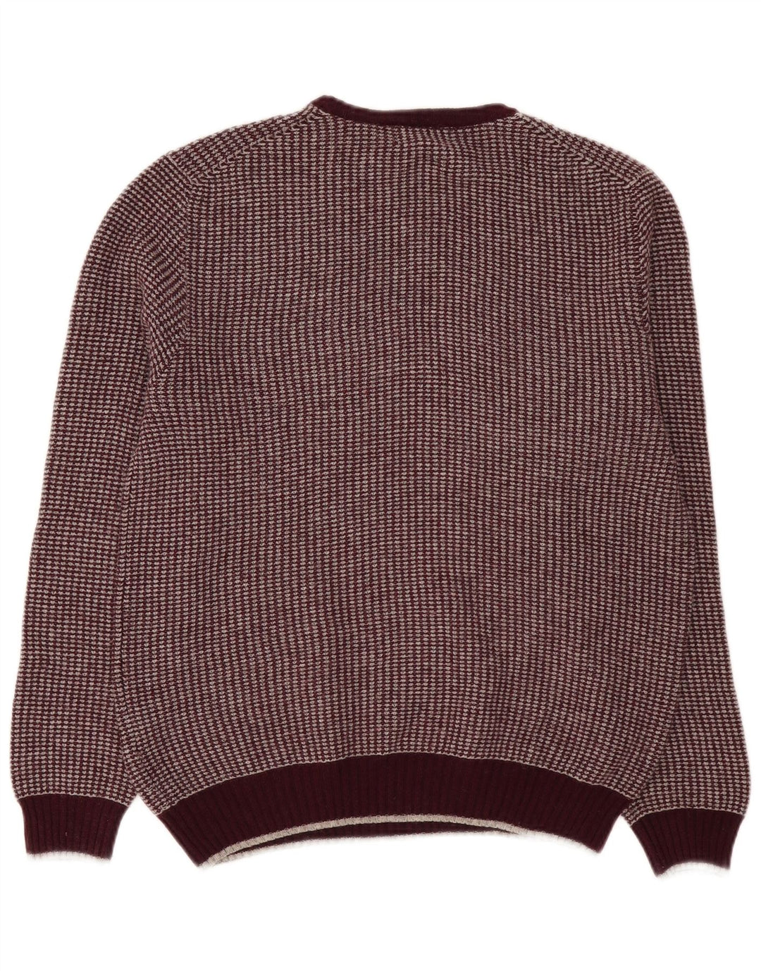 Marks & Spencer Jersey de cuello redondo para hombre de lana burdeos medio