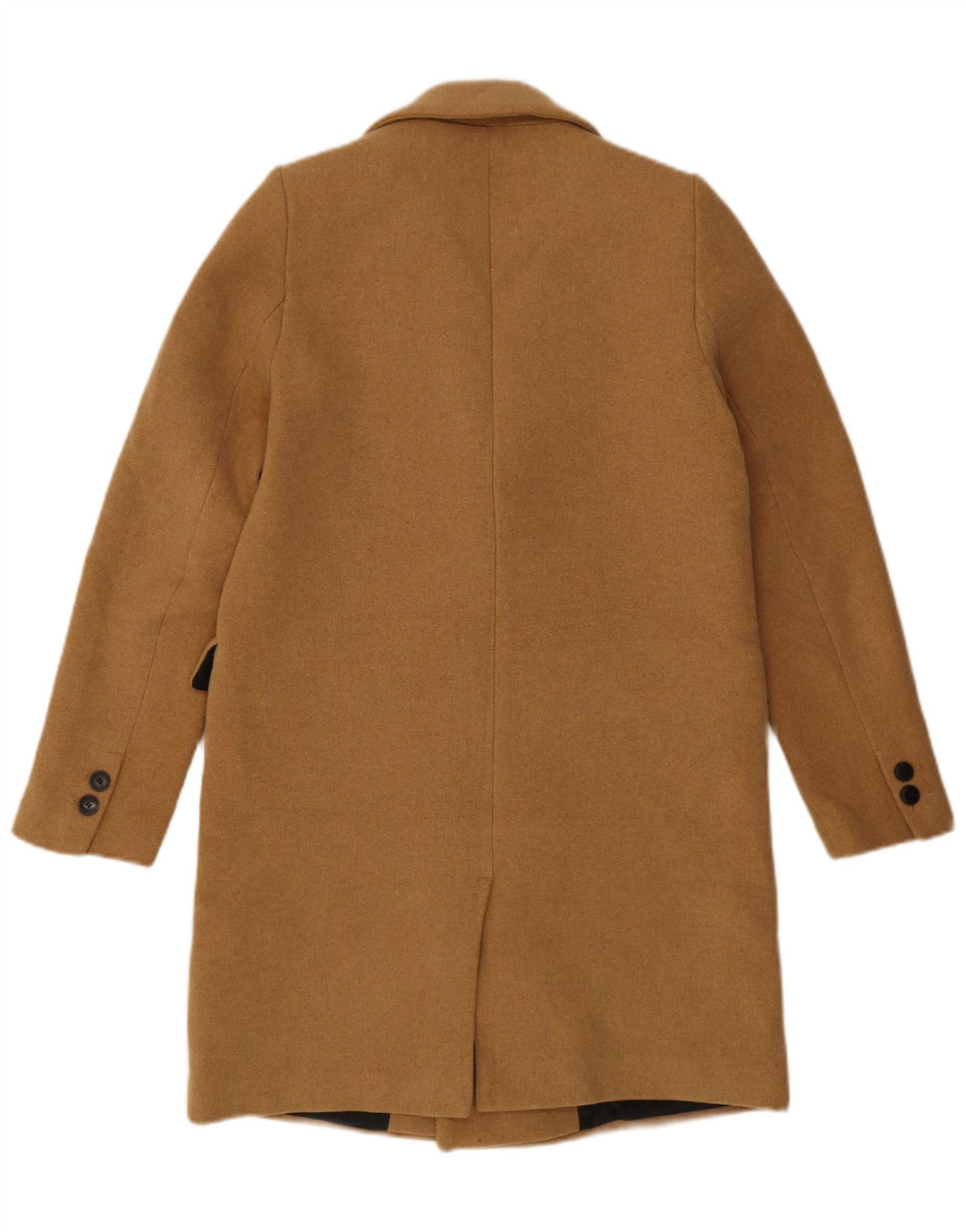 Zara Mujer Abrigo Extragrande De Doble Botonadura UK 10 Small Beige Poliéster