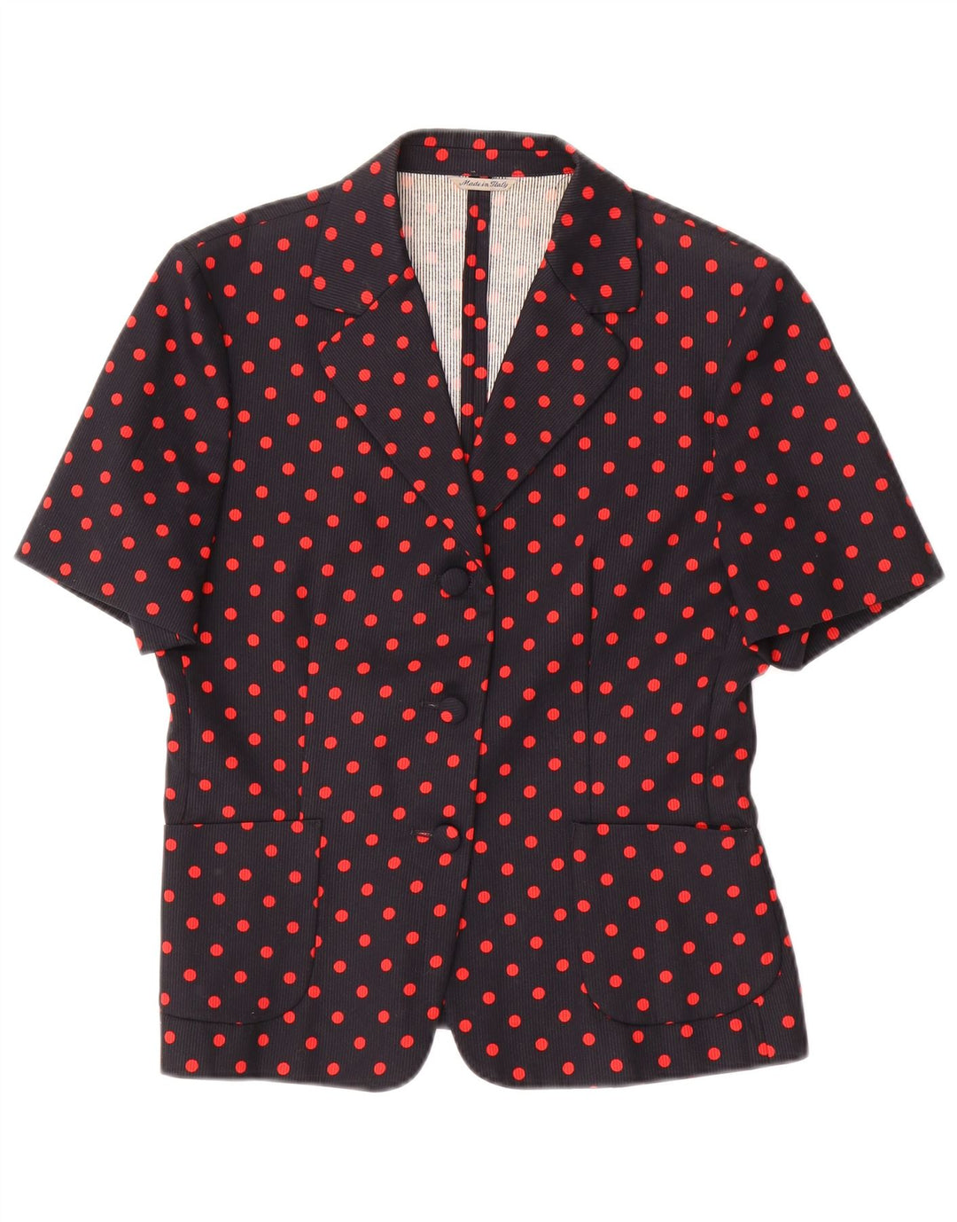 MELROSE Chaqueta tipo blazer de manga corta para mujer IT 44 Mediana con lunares negros