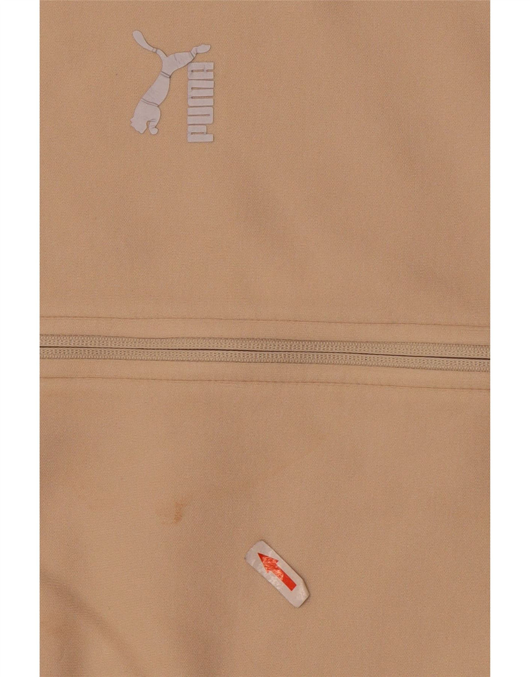 Puma Hombre Zip Sudadera Con Capucha Suéter Medio Algodón Beige