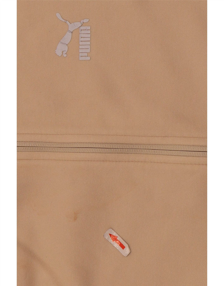 Puma Hombre Zip Sudadera Con Capucha Suéter Medio Algodón Beige