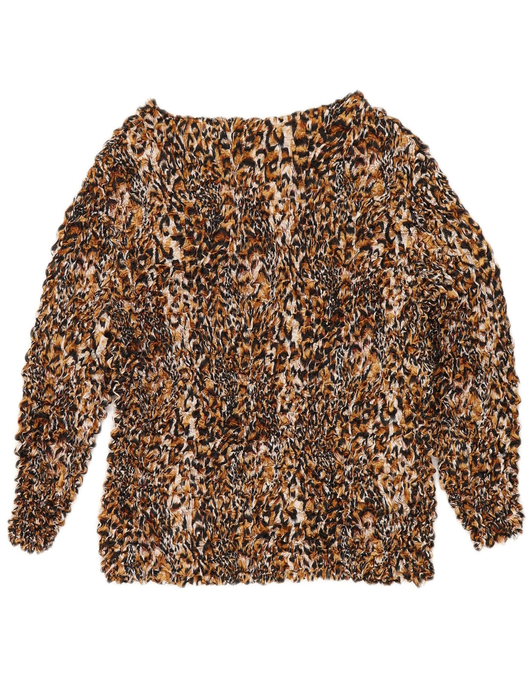 Blusa vintage para mujer Top UK 14 Poliéster con estampado animal multicolor medio