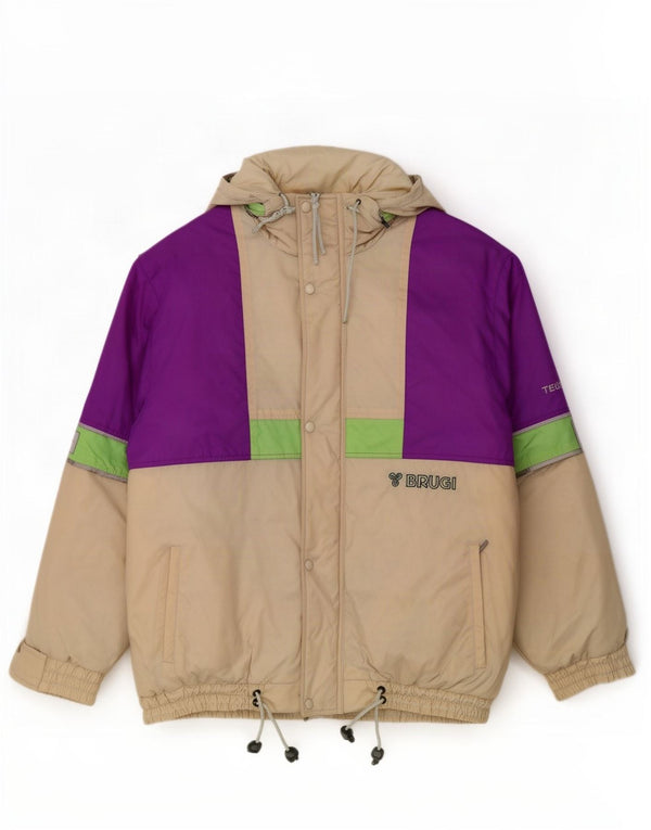 Brugi Chaqueta de esquí con capucha para hombre UK 44 2XL Off White Colorblock