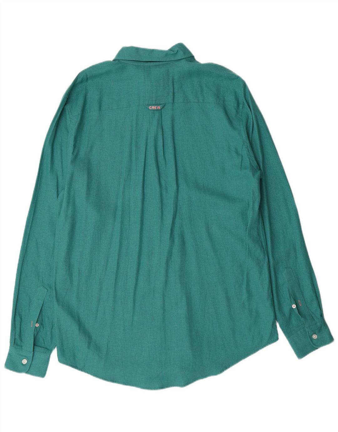 Crew Clothing Camisa Hombre Lino Verde Medio
