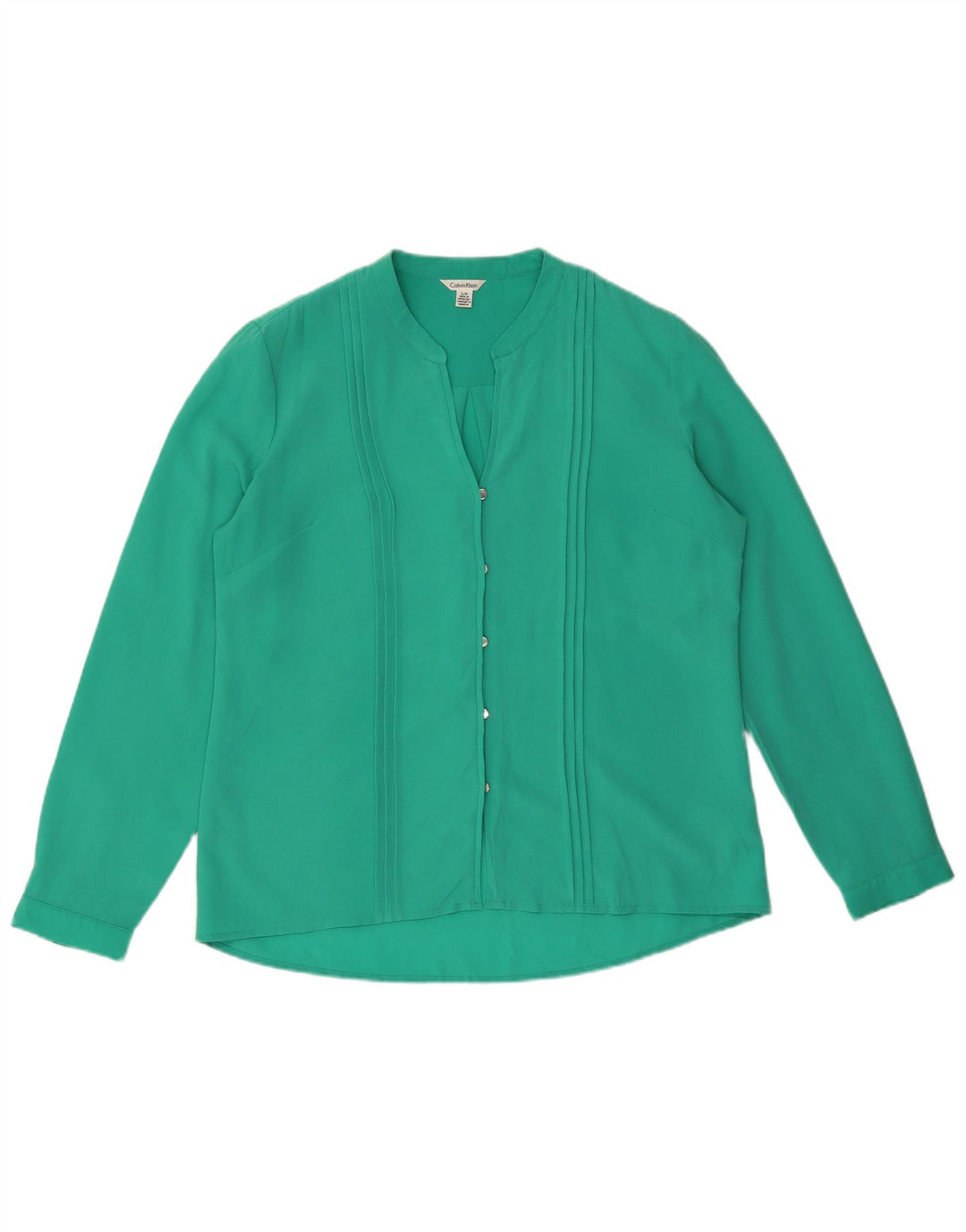Blusa tipo camisa para mujer Calvin Klein UK 46 Poliéster verde grande