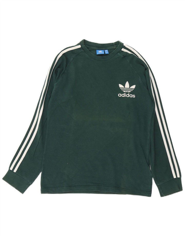 Adidas Hombre Top Manga Larga Algodón Verde Medio