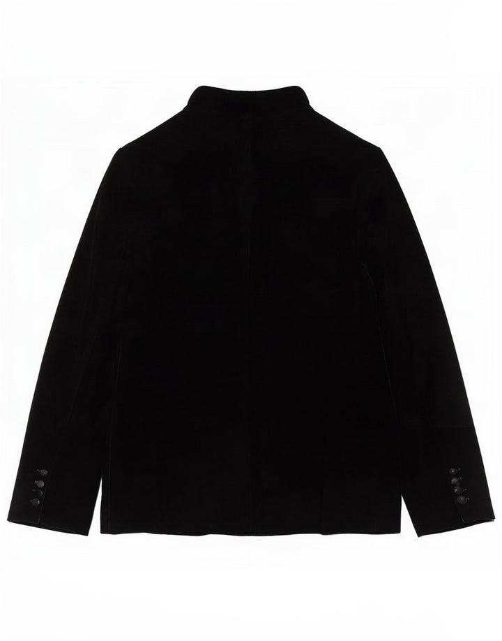 Zara Chaqueta Blazer De Terciopelo Abierta para Mujer UK 10 Small Poliéster Negro