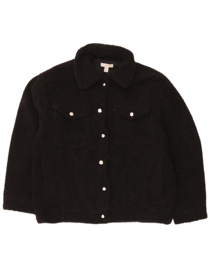 Topshop Chaqueta bomber extragrande de forro polar para mujer UK 40 Mediano Poliéster negro