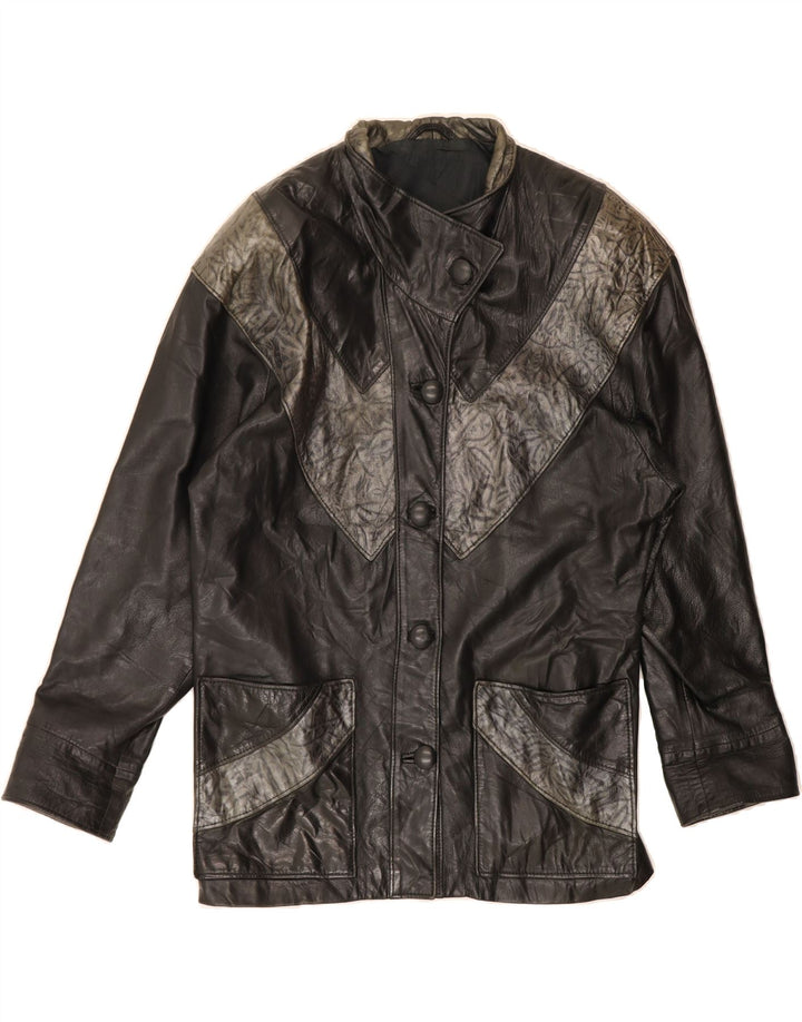 VINTAGE Womens Bomber Jacket EU 44 XL Black Colourblock Vintage Vintage and Second-Hand Vintage from Messina Hembry 