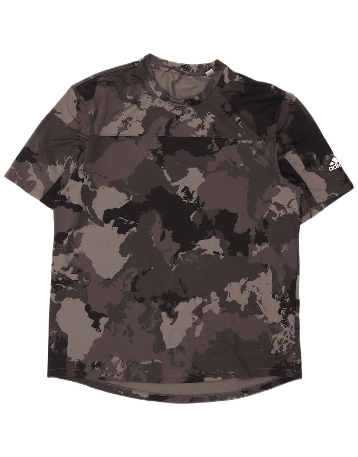 Adidas Camiseta Hombre Top 2XL Gris Camuflaje Poliéster