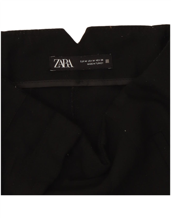 Zara Mujer Pantalón Casual Tapered Mediano W28 L26 Poliéster Negro