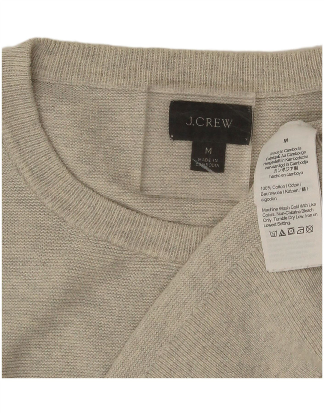 J. Crew Jersey de cuello redondo para hombre de algodón gris medio